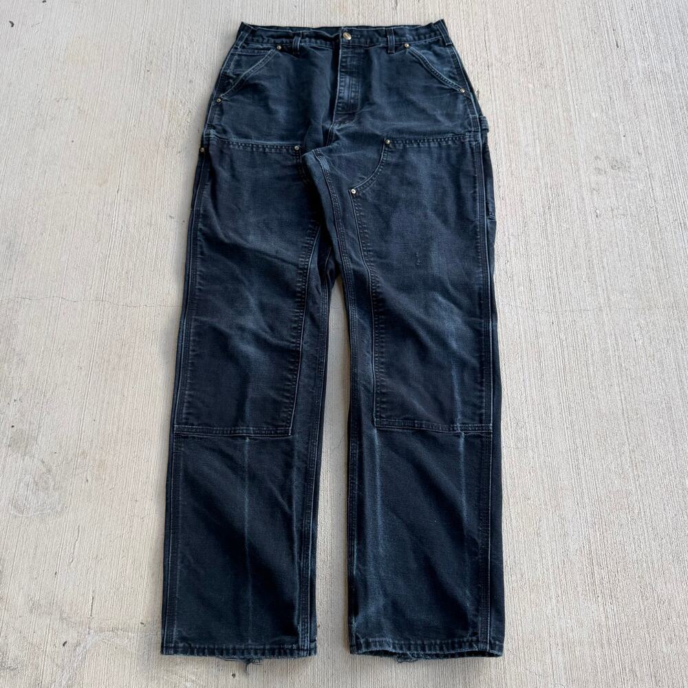 Carhartt faded black double knee work wear carpenter pants